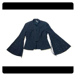 Free people lace up bell sleeve jacket